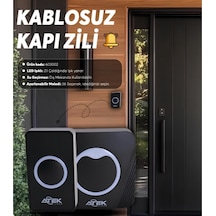 Periboia Siyah Kablosuz Su Geçirmez Kapı Zili