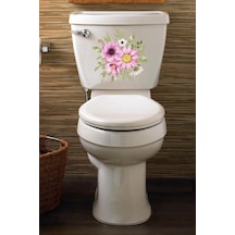 Renkli Çiçekler Klozet Kapağı Ve Banyo Sticker Çok Renkli