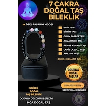 7 Çakra Doğal Taş Bileklik Akik, Sitrin, Jasper, Akuamarin, Pembe Kuvars, Lapis, Ametist Karışık Renk Karışık Renk