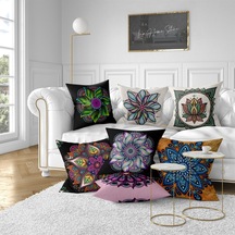 Çift Tarafı Baskılı Etnik Desenli Dekoratif 7'Li Kombin Kırlent K