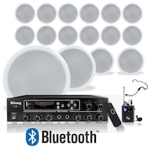 16 Lı Tavan Hoparlörlü Yaka Mikrofonlu Bluetooth Anfi Ses Sistemi