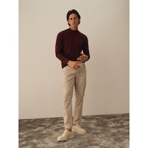 Xint Bordo Modal Dokulu Slim Fit Uzun Kollu Tişört 502040