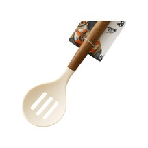 Tr Akasya Saplı Delikli Servis Kaşığı Yanmaz, Dayanıklı, Ergonomik, Çizilmez Mutfak Kaşığı