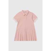 Panço Kız Bebek Eteği Pileli Açık Pembe Elbise 2621GB26005