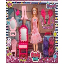 Cindy Doll Bavullu Makyaj Masalı Bebek Seti - Mavi Su Dünyası