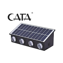 Cata Ct-8010 20w Güneş Enerjili Solar Led Aplik Dış Mekan Ip65 Duvar Lambası Günışığı 3200k Çok Renkli