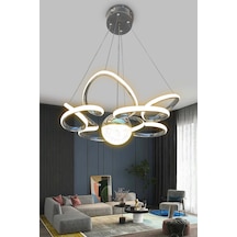Kral Tacı Model Tek Toplu Led Avize - - Kumandasız / Krom Krom