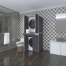 Kenzlife Çamaşır-Kurutma Makinesi Dolabı El Kindi Gri 187 070 60 Çekmeceli Kapaklı Banyo Çok Renkli