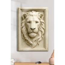 3d Metal Baskı - Aslan Figürlü Dekoratif Tablo, Sanat, Ev Dekorasyon