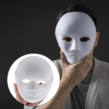 Techmrt Beyaz Renk Boyanabilir Anonim Tam Yüz Cosplay Maske 24x18 Cm Yetişkin
