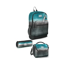Coral High Kids Turkuaz Gri Batik 3 Lü Okul Çanta Seti Set0123768 Çok Renkli