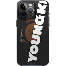 İphone 15 Pro Max Uyumlu Kılıf Magsafe Şarj Özellikli Youngkit Binfen Serisi Yazı Temalı Kapak Pembe