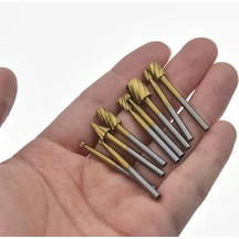 10 Parça Hss Titanyum Ahşap İçin Freze Uç Seti Mini Gravür Makina