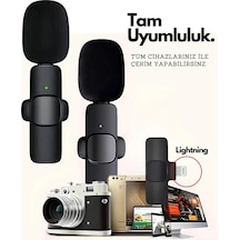 Type-c Çiftli Kablosuz Yaka Mikrofon Seti Telefon Vlog Canlı Yayın Tiktok Youtube Uyumlu