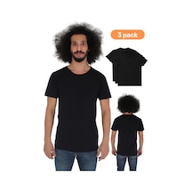 Cnt Erkek 3'lü Slim Fit Bisiklet Yaka Kısa Kollu Tişört Siyah Siyah