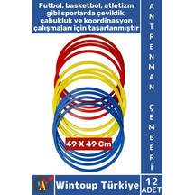 Antrenmanmalzemesi Futbol Basketbol Spor Koordinasyon Çabukluk Çantalı Antrenman Çemberi 12'li Set Çok Renkli