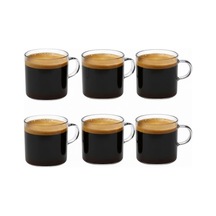 6'lı Şeffaf Cam Espresso Bardak Seti Isıya Dayanıklı Minimal Tasarım Kahve Bardakları 6 Cm Yükseklik, 6 Cm Çap Türk Kahvesi, Espresso Ve Kafe Kullanımı İçin Şık Sunum Bardakları