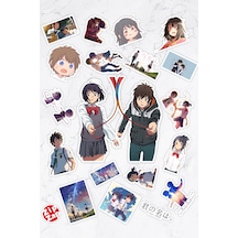 Kimi No Na Wa Your Name Sticker Anime Paketi 20 Adet Çok Renkli
