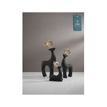 Chacha Home Luxury The Trinity Lüks 3'lü Geyik Kristal Küre, Boncuk Sim Detaylı Dekor Obje
