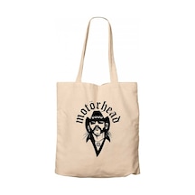MotörHead Face Krem Kanvas Bez Çanta Krem MotörHead Face Krem Kanvas Bez Çanta Krem