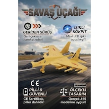 J-15 Savaş Uçağı Oyuncak Işıklı Çek Bırak Maket Jet 23 Cm - Piller Dahil