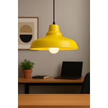 Lunora Metal Tekli Sarı Sarkıt Avize Retro Model Avize