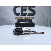 Bmw 5 Serisi E60 Takoz Vites Uyumlu Joystick Işıklı Vites Topuzu Sıfır Gümüş