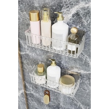 Banyor Yapışkanlı Banyo Rafı, 2'li Banyo Düzenleyici Organizer Banyo Duş Rafı Şampuanlık, Plsti Diğer