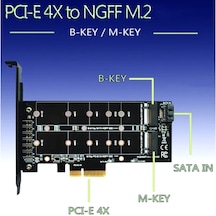 M.2 Nvme M+B Key Ngff Ssd To Pci-E 3.0 X4 Sata 4898A Çevirici