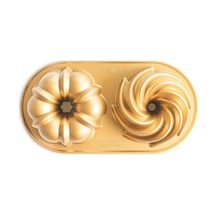 Nordic Ware Klasik Bundt Düet, 5 Bardak, Altın Çok renkli