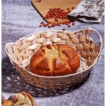 Rattan Ekmeklik Ekmek Sepeti Yuvarlak 30cm Kahverengi