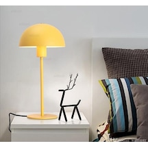 Mylights 20 Cm Baslıklı Masa Abajur Gece Lambası Yatak Odası Genc Odası Lambası Sarı Okuma Lambası Masa Lambası Gece Lambası