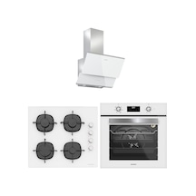 Silverline BO6502W02 - CS5335W01 - 3490 OSLO Beyaz Cam Ankastre Set