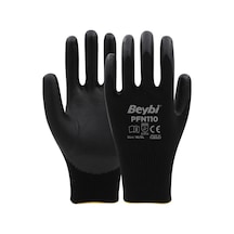 Pfn110 Polyester Örgü Üzeri ½ Köpük Nitril Kaplı Eldiven Siyah