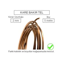 2 Mm Kare Dörtköşe Bakır Tel - 5 Metre