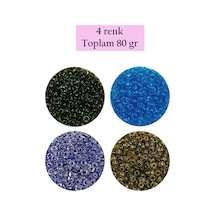Dökme Cam Kum Boncuk 8/0 3 Mm - 4 Renk - Toplam 80 Gram - Bnc425