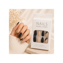 Zelüx - Siyah Tonlu - 24 Adet Yapıştırma Tırnak Sanatı Seti Nail Art