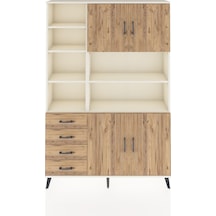Arges Dolap 9 Raflı 4 Çekmeceli 4 Kapaklı 132x30x195 Aytaşı-ç... Aytaşı
