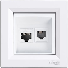 Schneider Asfora Beyaz Rj11+rj45 cat3+cat6 çerçeveli