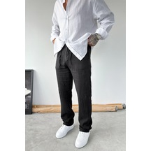 Siyah Basic Baggy Keten Pantolon Siyah Basic Baggy Keten Pantolon