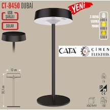 Cata Ct 8450 Dubai Solar Şarjlı Masa Lambası 6400k-3200k-amber