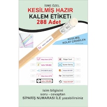 Okul Kalem Etiketi Kesilmiş Kalem Sticker Seti İsme Özel 288 Adet Çok Renkli