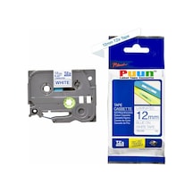 Puun Brother P-Touch TZE-233 12MM x 8m Beyaz Üzerine Mavi Uyumlu