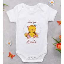 Bitmeyenkartus Bk Kids Isimli Bebek Body Zıbın - Model 15 Beyaz