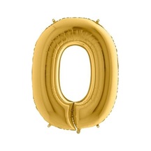 0 Rakamlı 16 İnç Gold Renk Folyo Balon 36 Cm Altın Genel