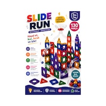 Slide Run 130 Parça Manyetik Blok Seti Bilye Parkuru Ve Yapı Oyuncağı 3+ Yaş