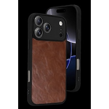 İphone 17 Pro Aras Deri Kapak - Taba