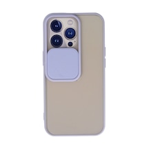 Apple iPhone  Uyumlu,  13 Pro Kılıf Palm Buzlu Kamera Sürgülü Silikon - Lila
