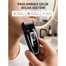 Uzun Pil Ömürlü Şarjlı Tıraş Makinesi Hızlı Şarj, Ergonomik Tasarım, Çok Yönlü Kullanım 5 Dk Hızlı Şarj