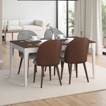 Milano Açılır Yemek Masası - Vizon/zebra 160-200x78x90 Cm